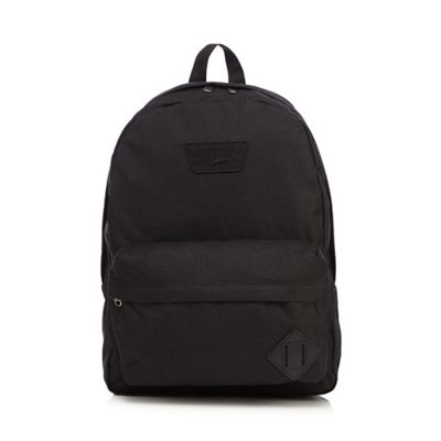Boys' black applique logo backpack